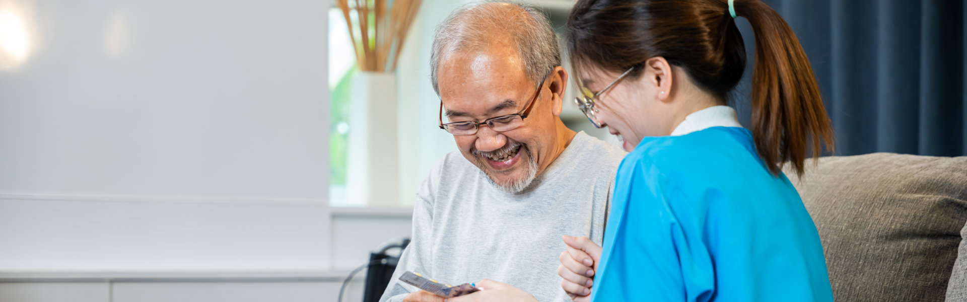 doctor with physician visit male patient to consult a medicine